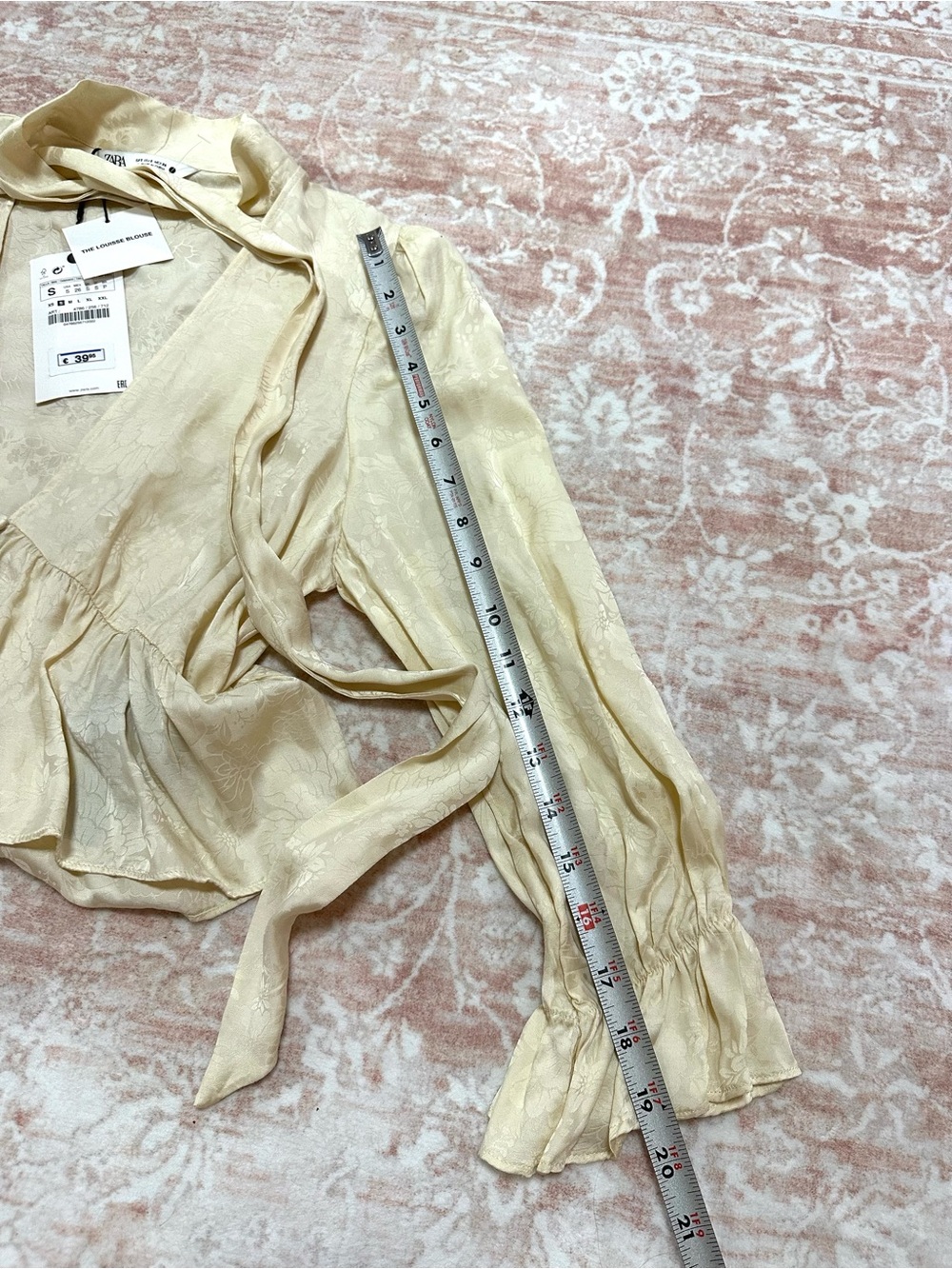 NWT Zara Satin Jacquard Blouse - Picture 9 of 12